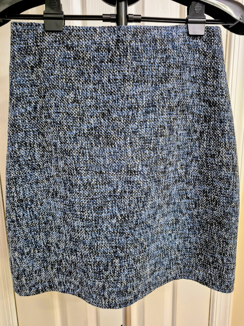 LOFT Blue and Black Tweed Mini Skirt Size 6